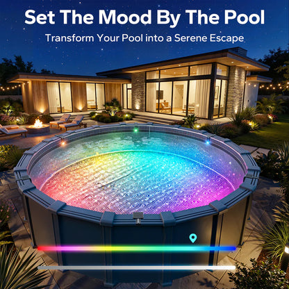 Clear Christmas Lights solar powered decorative lighting for metal frame pool
