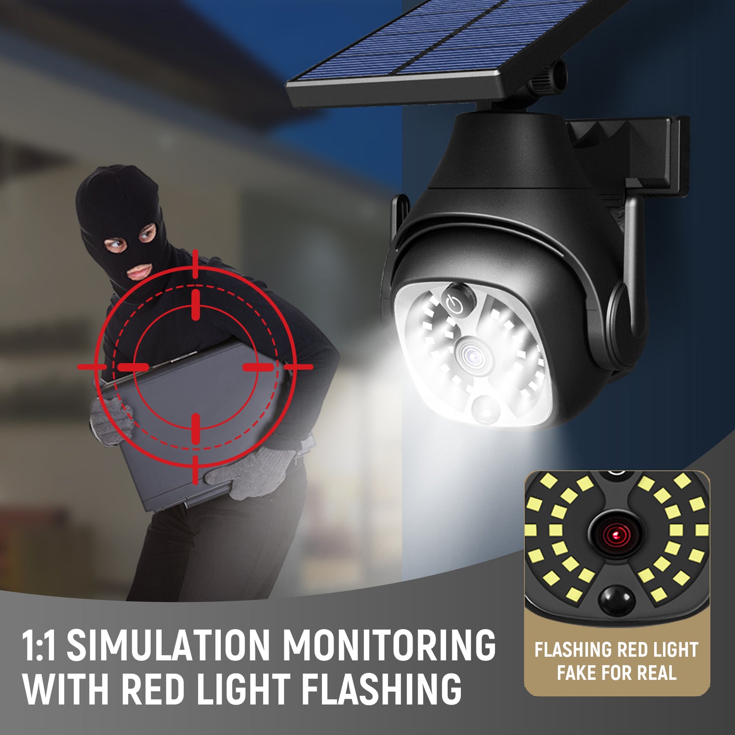 Outdoor solar security light installed on house wall delivering reliable nighttime illumination