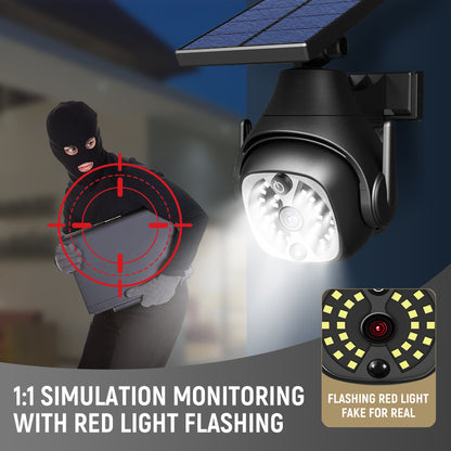 Outdoor solar security light installed on house wall delivering reliable nighttime illumination